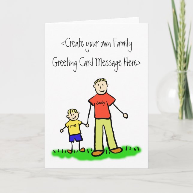Daddy's Boy Father and Son Custom Greeting Card (Front)