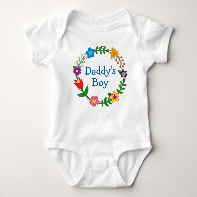 Daddy's Boy in Floral Frame Bodysuit (Front)