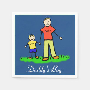 Daddy's Boy Personalised Family Characters Napkin