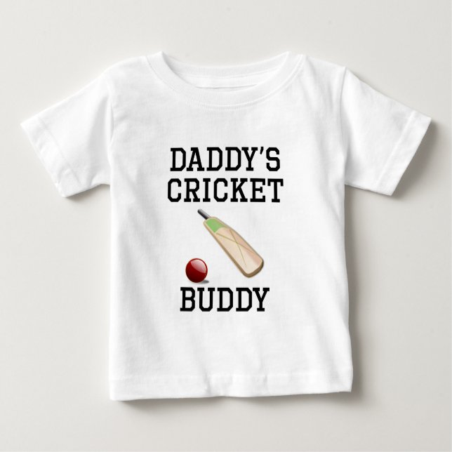 Daddy's Cricket Buddy Baby T-Shirt (Front)