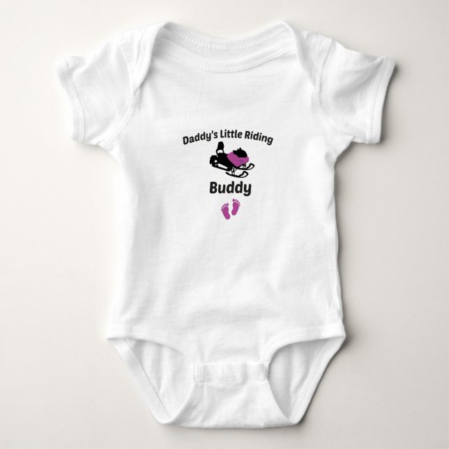 Daddy's/Dad's Little Riding Buddy,Baby Snowmobile  Baby Bodysuit (Front)