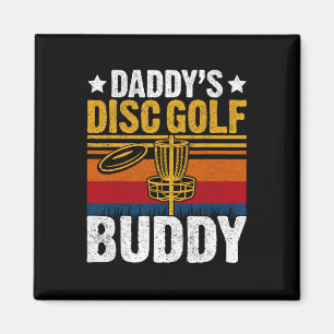 Daddy's Disc Golf Buddy - Retro Frisbee Golfer Dis Magnet