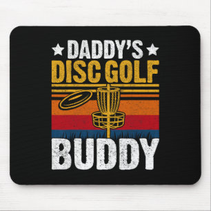 Daddy's Disc Golf Buddy - Retro Frisbee Golfer Dis Mouse Pad