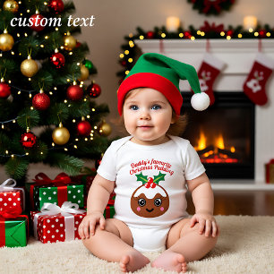 Daddy's Favourite Christmas Pudding Baby Bodysuit