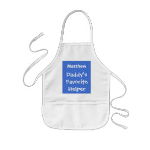 Daddy's Favourite Helper Custom Name Blue W1551 Kids Apron