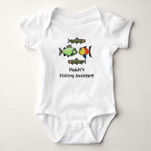 Daddy's Fishing Assistant Baby Shirt  Customise It