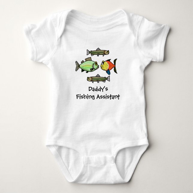 Daddy's Fishing Assistant Baby Shirt  Customise It (Front)