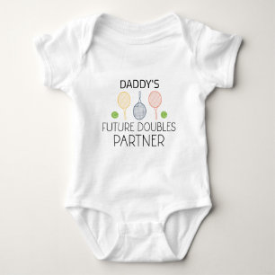 Daddy's Future Doubles Partner Tennis Baby Bodysuit
