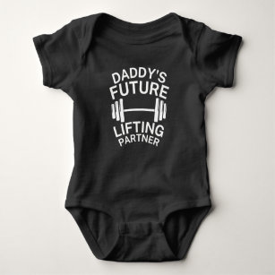 Daddy's Future Lifting Partner Dad Future Workout  Baby Bodysuit