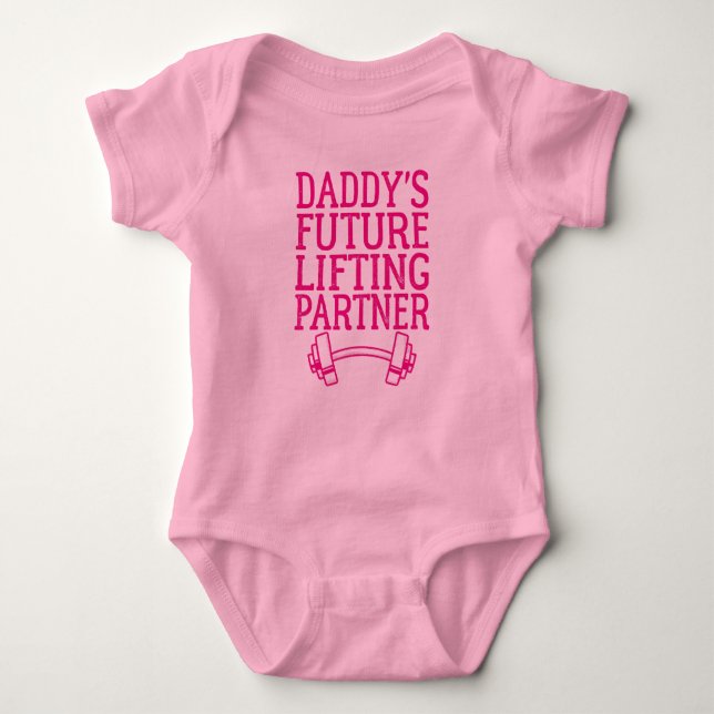 Daddy's Future Lifting Partner - Funny  Baby Bodysuit (Front)