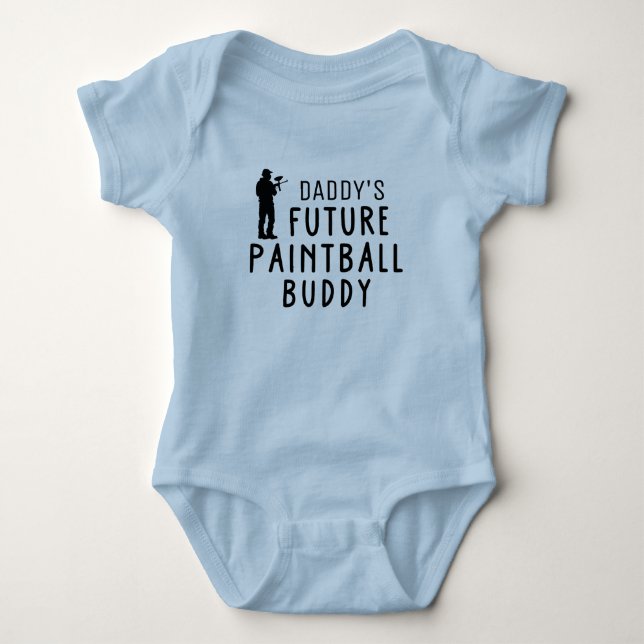 Daddy's Future Paintball Buddy Paintballing Baby Bodysuit (Front)