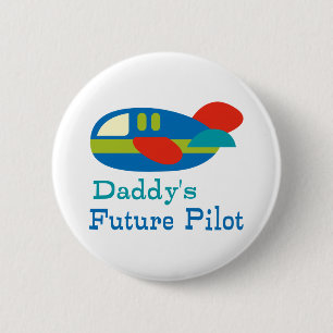 Daddy's Future Pilot 6 Cm Round Badge