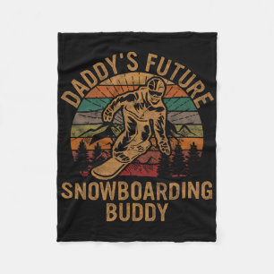 Daddy's Future Snowboarding Buddy Gift Snowboard S Fleece Blanket