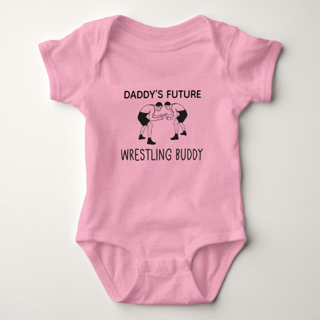 Daddy's Future Wrestling Buddy Wrestling Baby Bodysuit (Front)
