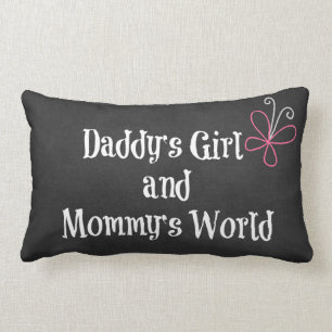 Daddy's Girl and Mummy's World Quote Lumbar Cushion