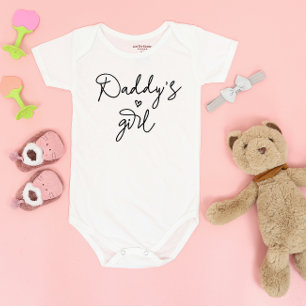 Daddy's Girl Baby Girl Cute Heart Baby Bodysuit
