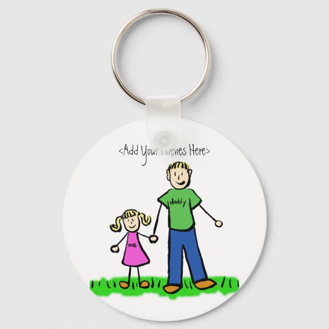Daddy's Girl Blonde Keychain (Custom Names) (Front)