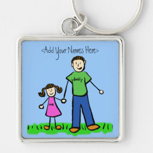 Daddy's Girl Brunette Keychain (Custom Names)
