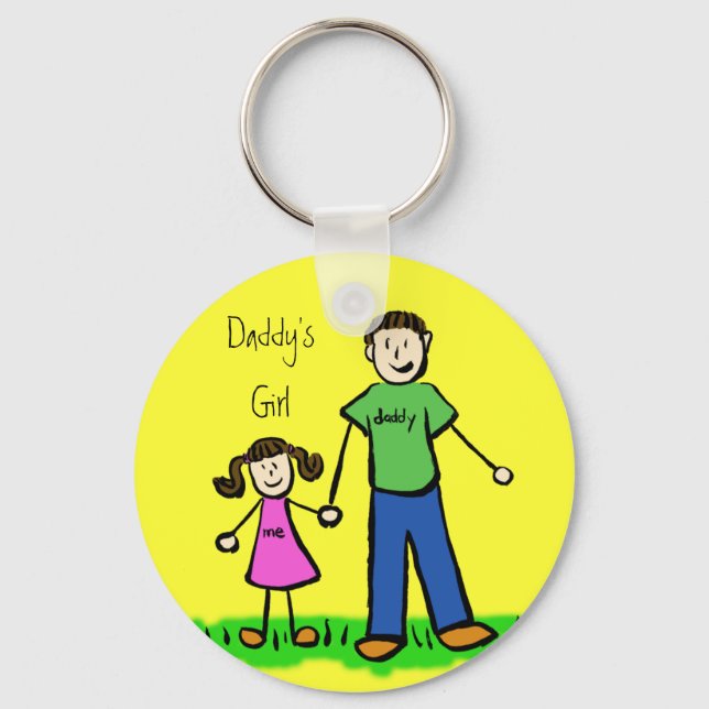 Daddy's Girl Brunette Keychain (Customize) (Front)