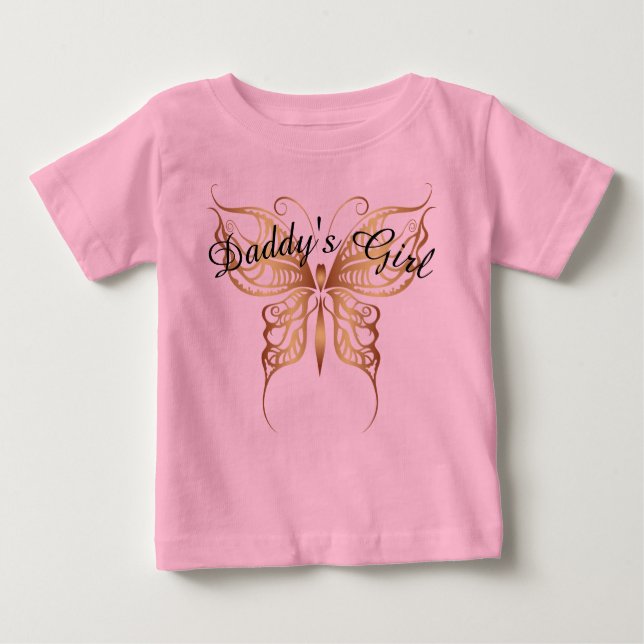 Daddy's Girl Butterfly Baby T-Shirt (Front)