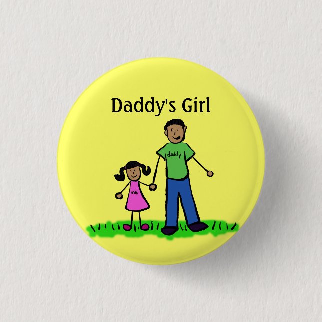 Daddy's Girl Buttons Custom Family Pendant Pins (Front)