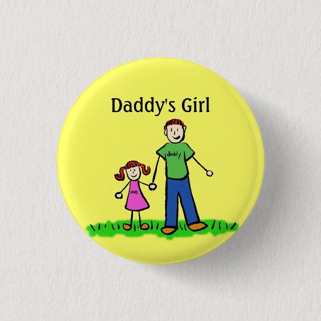 Daddy's Girl Buttons Custom Family Pendant Pins (Front)