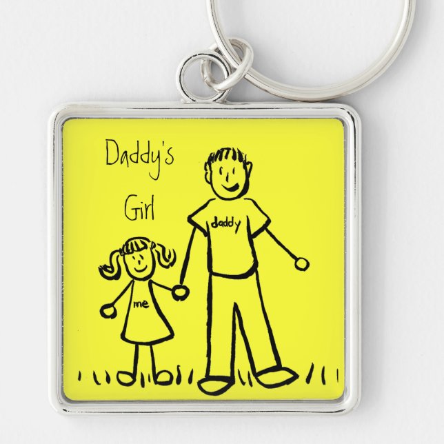 Daddy's Girl Drawing Keychain (Customise) (Front)