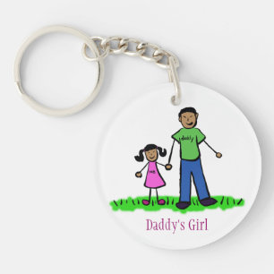 Daddy's Girl Family Art Characters Custom Keychain