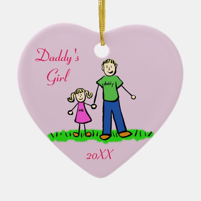 Daddy's Girl Family Character Art Custom Ornament (Front)