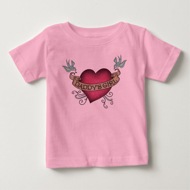Daddys Girl HeartTattoo Baby T-Shirt (Front)
