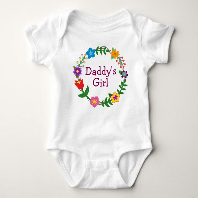 Daddy's Girl in Floral Frame Bodysuit (Front)