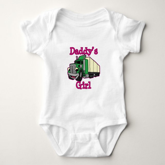Daddy's Girl Truck Driver Baby Bodysuit (Front)