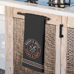 Daddy's Grill Personalised Year Established Tea Towel<br><div class="desc">Treat a grill-loving dad to this this awesome custom kitchen towel for Father's Day. A fun addition to his outdoor grilling setup, this cool design for a grillmaster dad features a round logo with "Daddy's Grill, Steaks and Chops" with illustrations of grilling tools, a flame, and a cow. Finish the...</div>