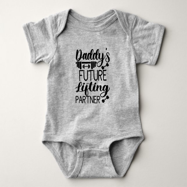 Daddy's Gym Baby Grow Funny Workout Gifts Baby Bodysuit (Front)