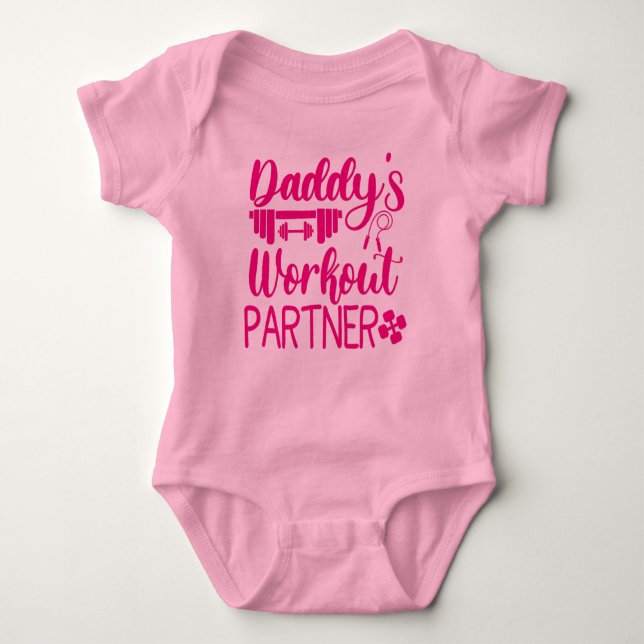 Daddy's Gym Baby Grow Funny Workout Gifts Baby Bodysuit (Front)