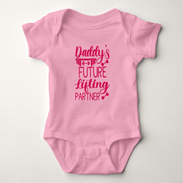 Daddy's Gym Baby Grow Funny Workout Gifts Baby Bodysuit (Front)