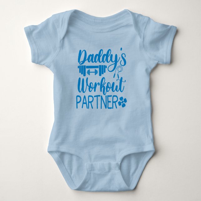Daddy's Gym Baby Grow Funny Workout Gifts Baby Bodysuit (Front)