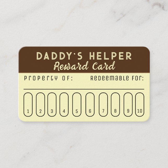 Daddy's Helper Reward Card (Front)
