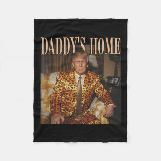 Daddy's Home Trump Trump 2024 Leopard Funny  Fleece Blanket