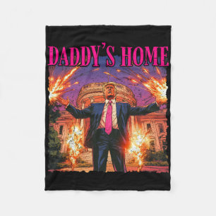 Daddy's Home White House Christmas Fleece Blanket