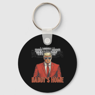 Daddys Home White House Trump 2024 Key Ring