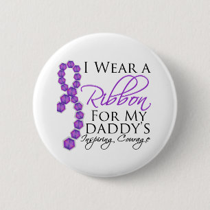 Daddy's Inspiring Courage - Pancreatic Cancer 6 Cm Round Badge