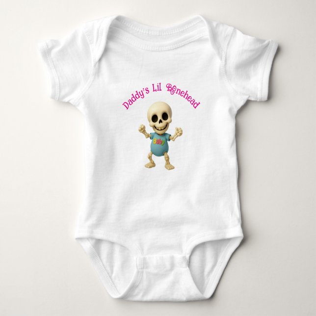 Daddy's Lil Bonehead Girl's Baby Bodysuit (Front)
