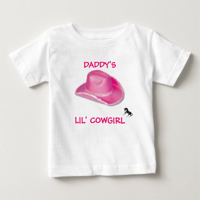  DADDY'S LIL' COWGIRL BABY T-Shirt (Front)
