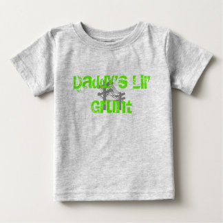 Daddy's Lil' Grunt-Organic Creeper-GREEN Baby T-Shirt