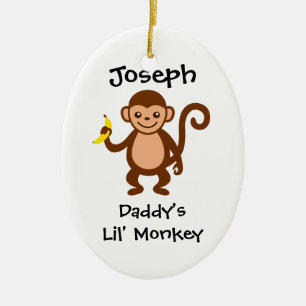 Daddys Lil Monkey Ceramic Tree Decoration