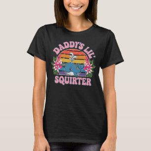 Daddy's Lil Squirter Retro Whale Sunset T-Shirt