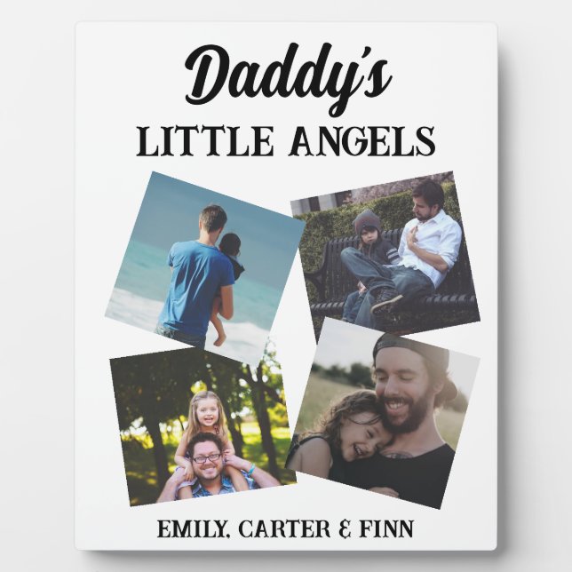 Daddy's Little Angels | Photo Gift Plaque (Front)