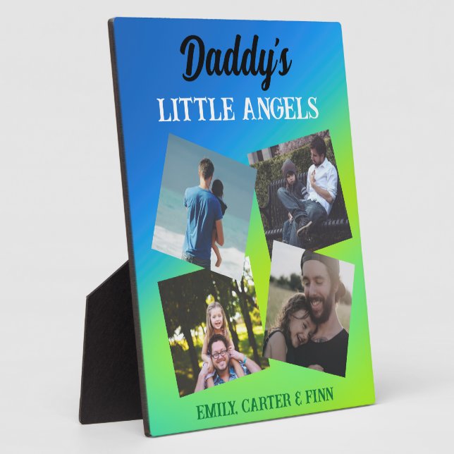Daddy's Little Angels | Photo Gift Plaque (Side)