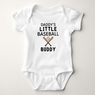 Daddy's Little Baseball Buddy Cute Baseball Baby Bodysuit